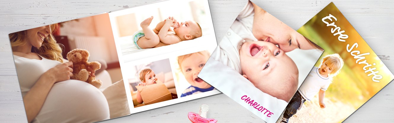 Baby-Aufnahmen in einem Fotobuch